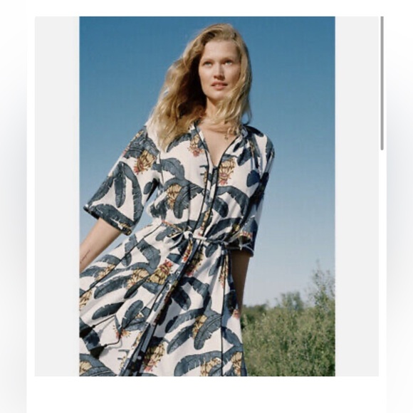 French Riviera Kaftan Dress by Desmond & Dempsey Size Large - Picture 10 of 11